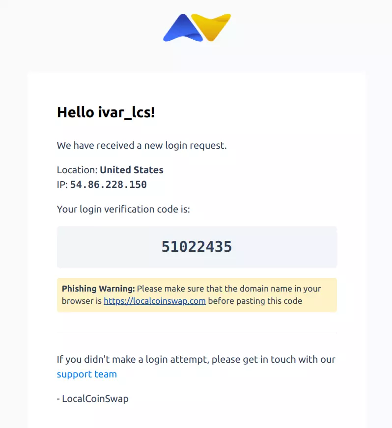 login verification email